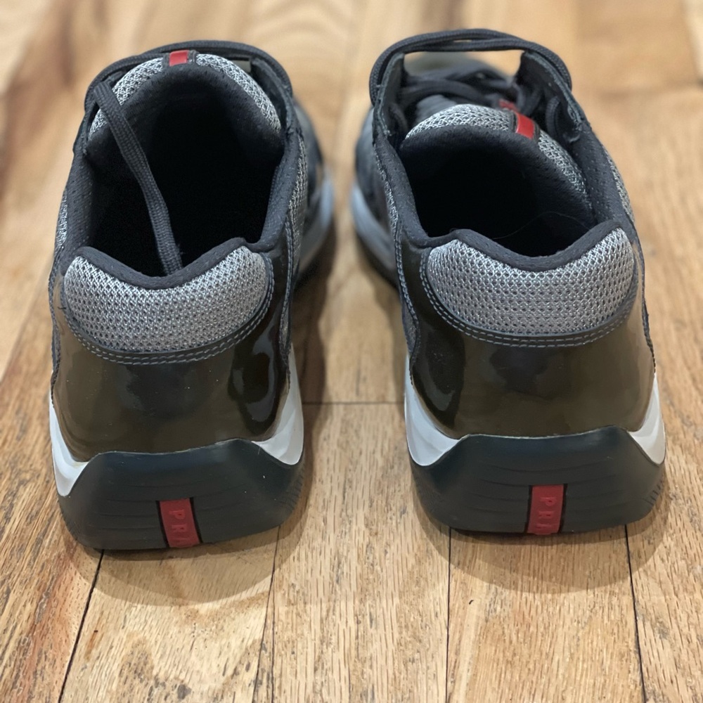 SOLD Prada Green Patent Leather Americas Cup Sneakers Prada Size 8.5 US Size 9.5 - Picture 5 of 9